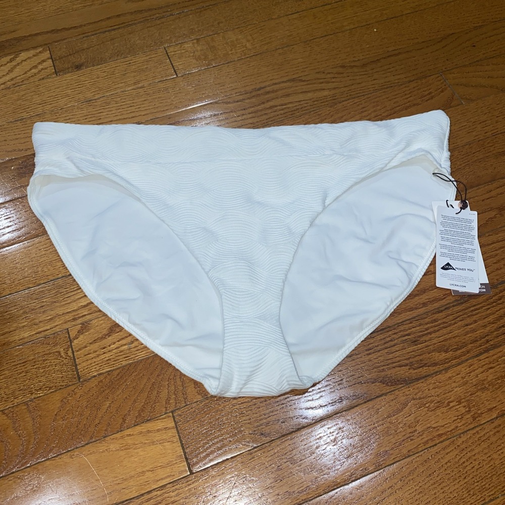 Calia Carrie Underwood Bikini‎ Bottoms Swim Mid Rise High Leg XXL Pure White